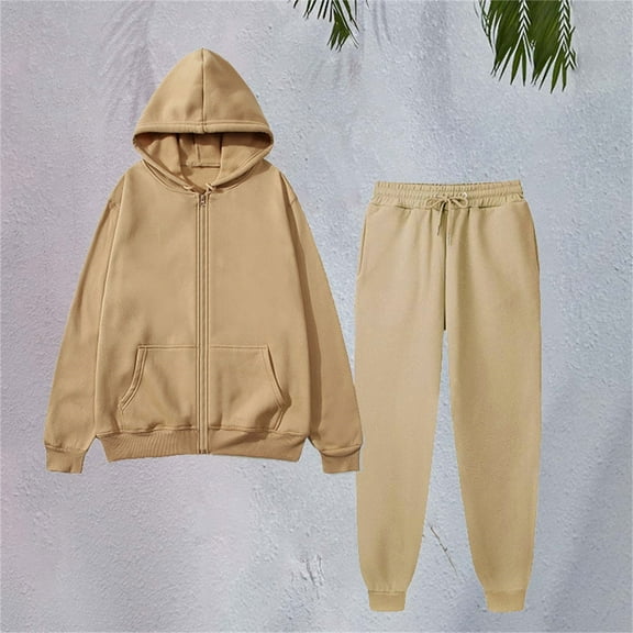 GZWYHT Sets for Women Long Sleeve Sets for Women Women With Pants Hoodie Plus Leisure Winter Fleece Hooded Plush Women Suits Lounge Sets for Women Track Suits for Women Set A L