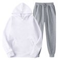 thumbnail image 1 of GZWYHT Sets for Women Lounge Sets for Women Women With Pants Hoodie Plus Leisure Winter Fleece Hooded Plush Women Suits Two Piece Sets for Women Comfy Sets for Women Clothing White XXL, 1 of 2