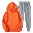 thumbnail image 1 of GZWYHT Sets for Women Lounge Sets for Women Women With Pants Hoodie Plus Leisure Winter Fleece Hooded Plush Women Suits Two Piece Sets for Women Comfy Sets for Women Clothing Orange L, 1 of 2