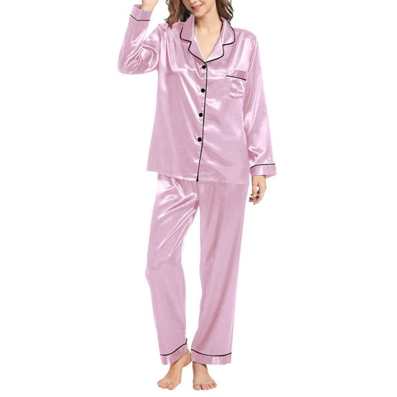 GZWYHT Sets for Women Pajamas for Women Set Pajamas For Women Set Sleepwear Soft Lightweight Comfy Long Pants Loungewear Cotton Pajamas for Women Set Comfy Pajamas for Women Set Purple XXL