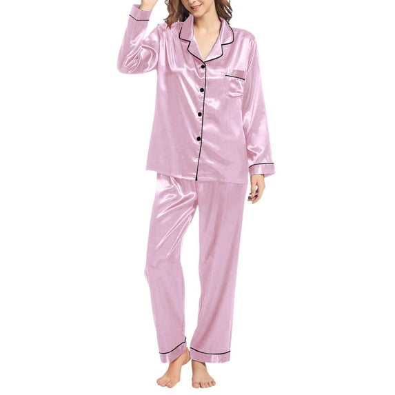 GZWYHT Sets for Women Pajamas for Women Set Pajamas For Women Set Sleepwear Soft Lightweight Comfy Long Pants Loungewear Cotton Pajamas for Women Set Comfy Pajamas for Women Set Purple 3XL