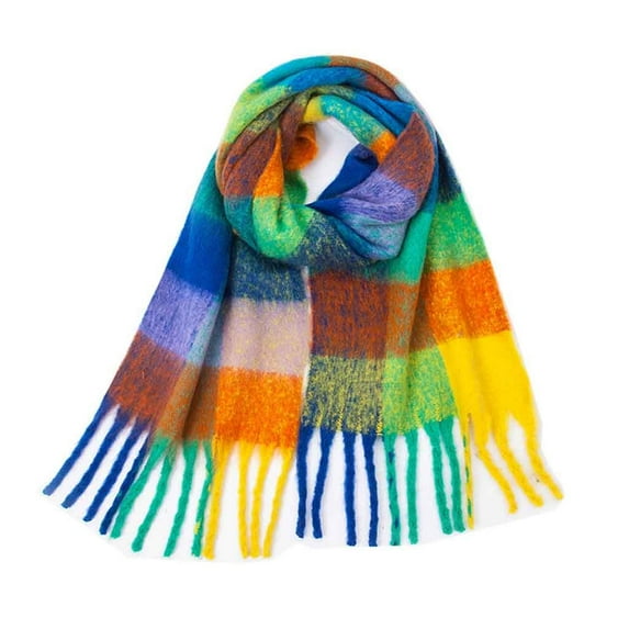 GZWYHT Shawl Wraps,Shawl Unisex Winter Fashion New Thick Scarf Casual Shawl Warm Long Scarf Tassel Scarf Scarves for Women Lightweight,Clearance,Shawls And Wraps Green