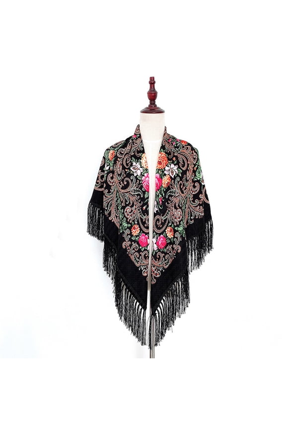 Shawl Wraps,Shawl Women Lady Muslim Folk-Custom Print Tassel Square Scarf Wrap Shawl Travel Scarve Scarves for Women Lightweight,Clearance,Shawls And Wraps Multicolor A