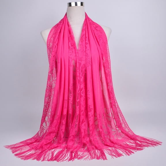 GZWYHT Shawl Wraps,Silk Scarf Women Lace Hijab Scarf Long Hijabs Scarves Muslim Scarf Hijab Hijab Shawl Shawl,Scarves for Women Lightweight,Shawls And Wraps Hot Pink