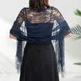thumbnail image 1 of GZWYHT Shawl Wraps,Silk Scarf Women's Shawl Lace Shawl Bride's Bridesmaid Evening Dress Cheongsam Shawl Party Dinner Hollowed Out Lace Shawl Shawl,Scarves for Women Lightweight,Shawls And Wraps Navy, 1 of 3