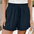 thumbnail image 1 of GZWYHT Shorts for Women Lounge Pants Women Womens Casual Summer Elastic Waist Comfy Drawstring Detail Beach Shorts Comfy Pants Women Flowy Shorts for Women Navy XL, 1 of 8