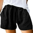 thumbnail image 1 of GZWYHT Shorts for Women Cotton Shorts Women's Summer Cotton Casual Striped Shorts Pocket Pants Lounge Pants Women Comfy Pants Women Black L, 1 of 5