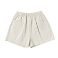 thumbnail image 1 of GZWYHT Shorts for Women,Linen Pants,Shorts For Women's Outerwear,Wide Leg Pants,Plus Size Shorts,High Waisted Shorts,Beige,XXL, 1 of 3