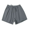thumbnail image 1 of GZWYHT Shorts for Women,Linen Pants,Shorts For Women's Outerwear,Wide Leg Pants,Plus Size Shorts,High Waisted Shorts,Gray 1,XXL, 1 of 4