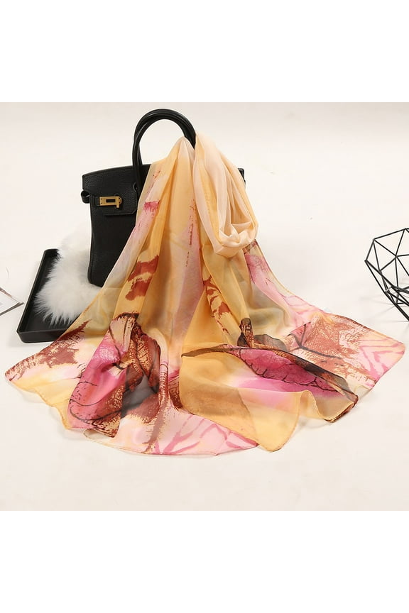Silk Scarf,Scarves for Women Lightweight 160*50cm Women Flower Print Long Soft Wrap Scarf Simulation Silk Shawl Scarves Neck Scarf,Clearance,Womens Scarves Pink