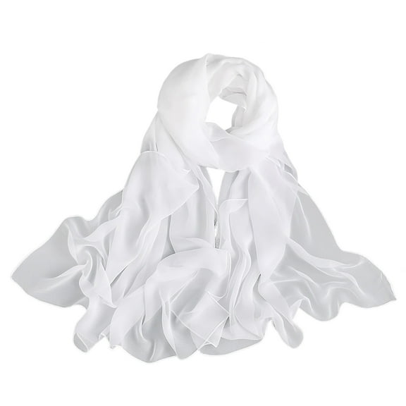 GZWYHT Silk Scarf,Scarves for Women Lightweight Gradual Color Temperament Scarf Etiquette Decoration Long Scarf Neck Scarf,Clearance,Womens Scarves White