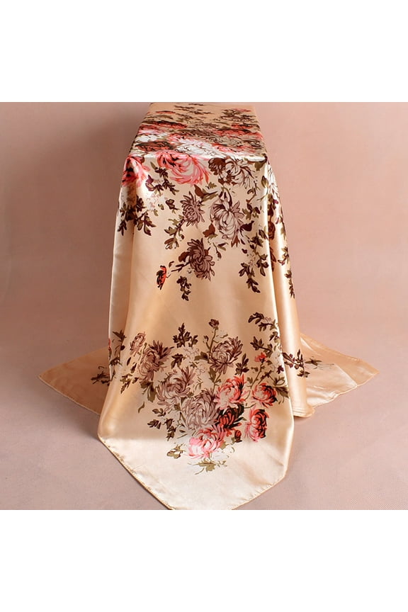 Silk Scarf,Scarves for Women Lightweight Women Ladies Fashion Printed Soft Silk Shawl Wraps Scarf Scarves Neck Scarf,Clearance,Womens Scarves Gold