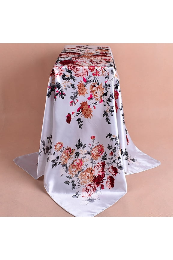 Silk Scarf,Scarves for Women Lightweight Women Ladies Fashion Printed Soft Silk Shawl Wraps Scarf Scarves Neck Scarf,Clearance,Womens Scarves White