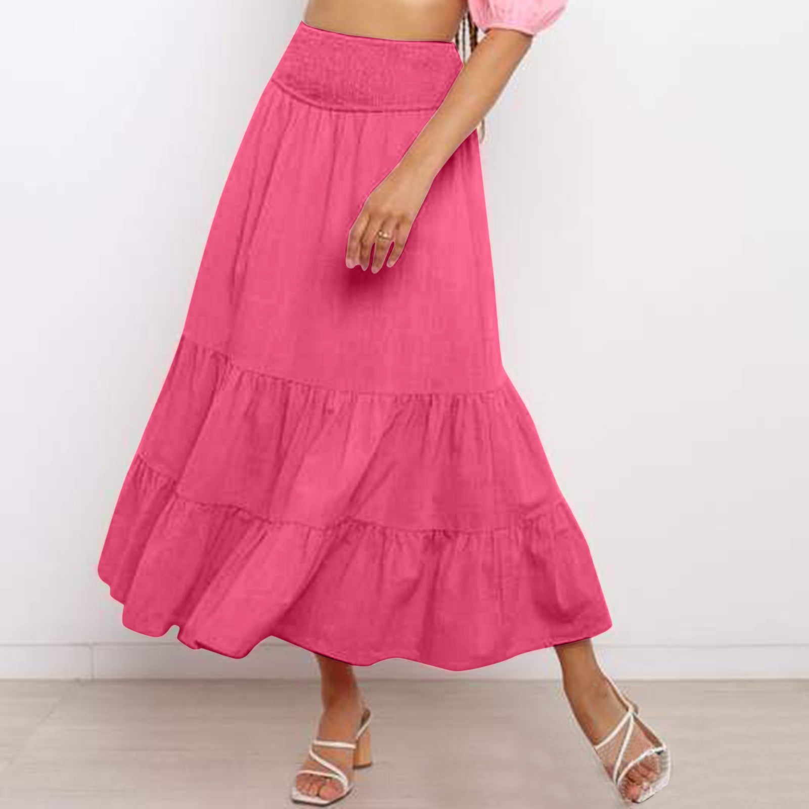 GZWYHT Skirts for Women,Maxi Skirt Ladies Solid Color