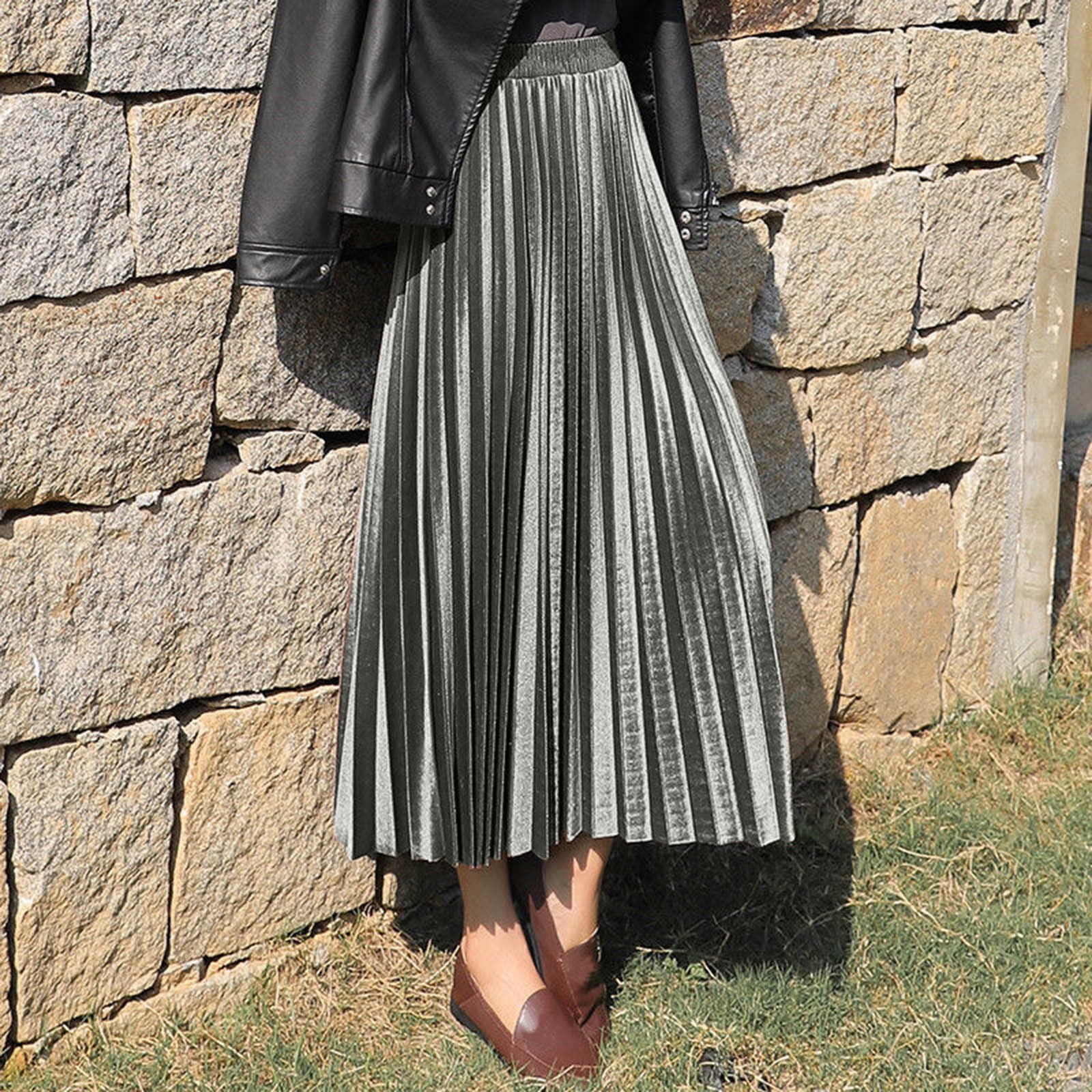 GZWYHT Skirts for Women,Maxi Skirt Women Casual Velvet Solid Color