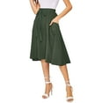 thumbnail image 1 of GZWYHT Skirts for Women,Midi Skirt Women's Casual High Waist Pleated A Line Midi Skirt With Pocket Pleated Skirts,Summer Skirts,A Dress,A Line Skirt XS, 1 of 6