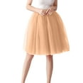 thumbnail image 1 of GZWYHT Skirts for Women,Midi Skirt Women's High Waist Pleated Mesh Skirt Mid Length Large Size A Line Skirt Pleated Skirts,Summer Skirts,Rose Gold Dress,Flowy Skirt XL, 1 of 3