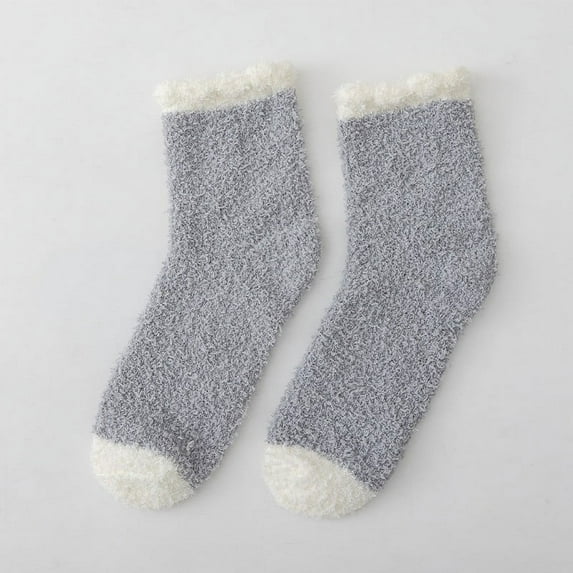 GZWYHT Socks for Women Ankle Socks Fuzzy Socks For Women With Grips Plush Fuzzy Socks Sleep Cozy Socks Sleep Socks Winter Soft Sock Cute Socks Slouch Socks Grey One Size