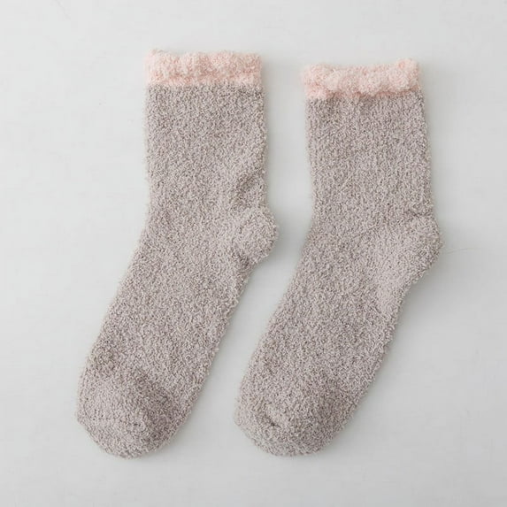 GZWYHT Socks for Women Ankle Socks Fuzzy Socks For Women With Grips Plush Fuzzy Socks Sleep Cozy Socks Sleep Socks Winter Soft Sock Cute Socks Slouch Socks Khaki One Size