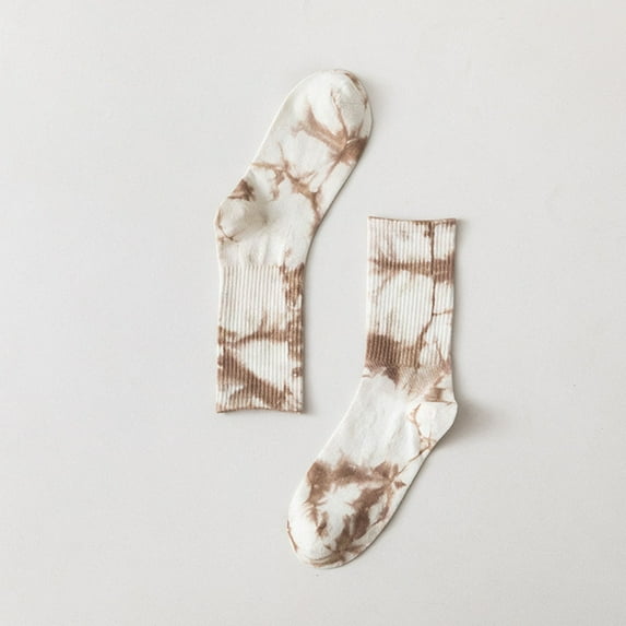 GZWYHT Socks for Women Crew Socks Adult Fall And Winter New Tie Dye Mid Calf Socks Couple Socks Street Personality Hip Hop Skateboarding Socks Cute Socks Slouch Socks M One Size