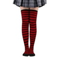 thumbnail image 1 of GZWYHT Socks for Women Stockings for Women Womens Over Knee High Women Striped Thigh Stockings For Halloween Leg Warmer Cute Socks Slouch Socks Red One Size, 1 of 2