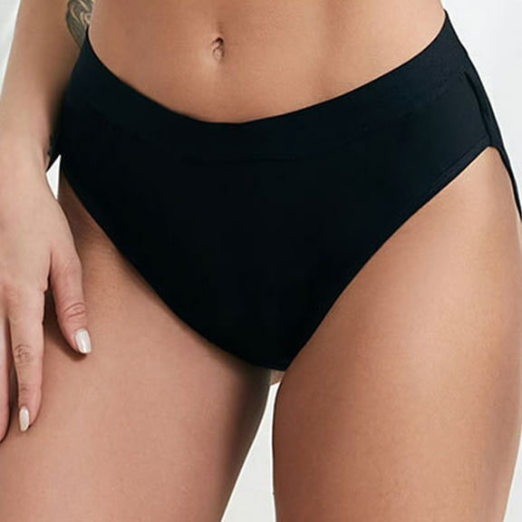 GZWYHT Swim Shorts Women Bathing Suit for Women Bikini Bottom Mid Waisted Swim Bottoms For Teens Women Tummy Control Swimsuits for Women Womens Swimsuits Black L