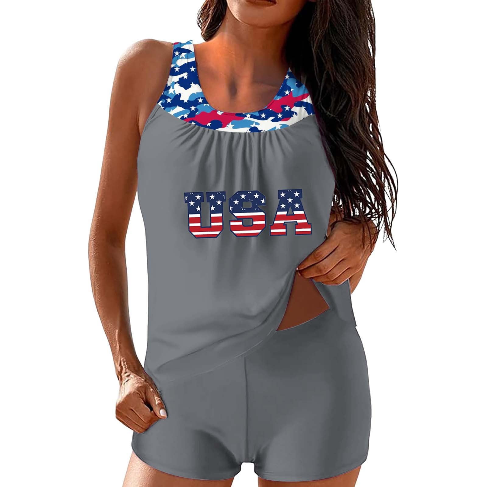 GZWYHT Tankini Sets for Women Triangle Bikini Sets Fourth Of July ...