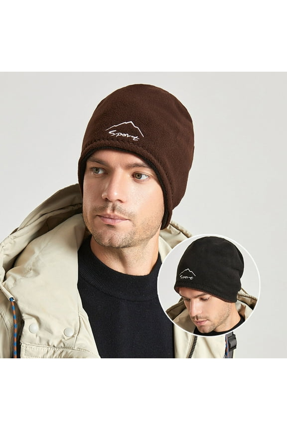 Trapper Hats,Winter Hats Womens Mens Winter Cold Proof Ski Hat Outdoor Headgear Cap Polar Fleece Reversible Windproof Warm Cap Beanies Hats,Hat for Cold Weather A