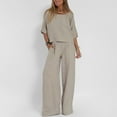 thumbnail image 1 of GZWYHT Two Piece Sets for Women Lounge Sets for Women Women's Casual And Fashionable Pants Beach Set Top Cotton And Linen Two Piece Set Two Piece Sets for Women Summer Sets for Women Khaki M, 1 of 6