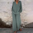 thumbnail image 1 of GZWYHT Two Piece Sets for Women Lounge Sets for Women Womens 2 Piece Cotton Linen Sets Plus Size Outfits Long Shirts Long Pants Sweatsuits Two Piece Sets for Women Summer Sets for Women Green S, 1 of 4