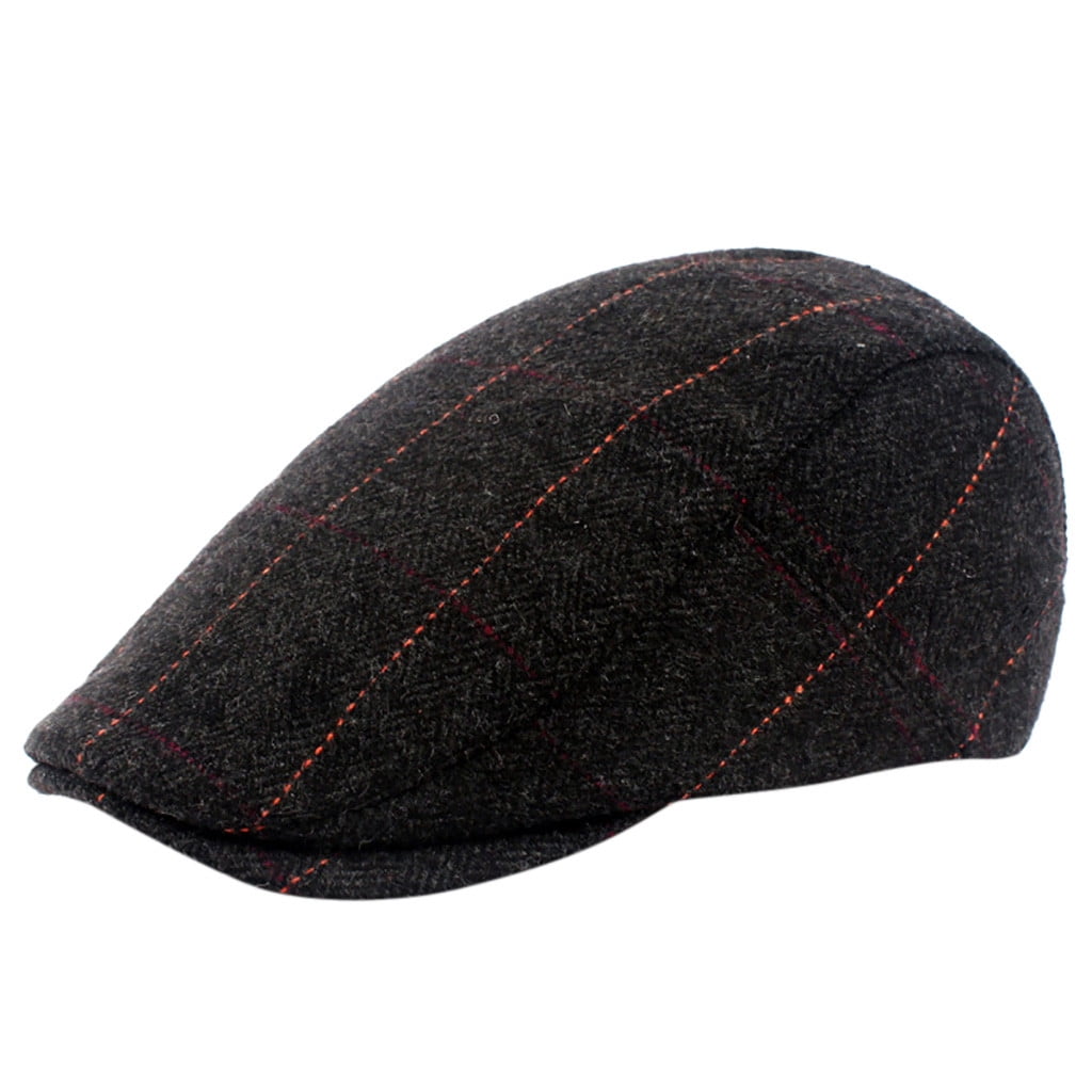 GZWYHT Visors,Visor Hats Black Grey Herringbone Newsboy Baker Boy Tweed ...