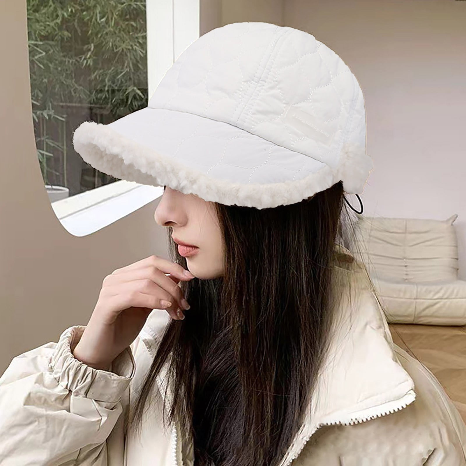 GZWYHT Visors Visor Hats Duck Cap Wide Eaves To Show The Face Small With Velvet Anti Cold All Warm Plain Yan Fisherman Hat Female Baseball Caps Wide Brim Hats White Walmart
