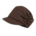 thumbnail image 1 of GZWYHT Visors,Visor Hats Unisex Warm Baggy Weave Crochet Winter Wool Knit Ski Beanie Skull Caps Hat Baseball Caps,Wide Brim Hats Coffee, 1 of 1