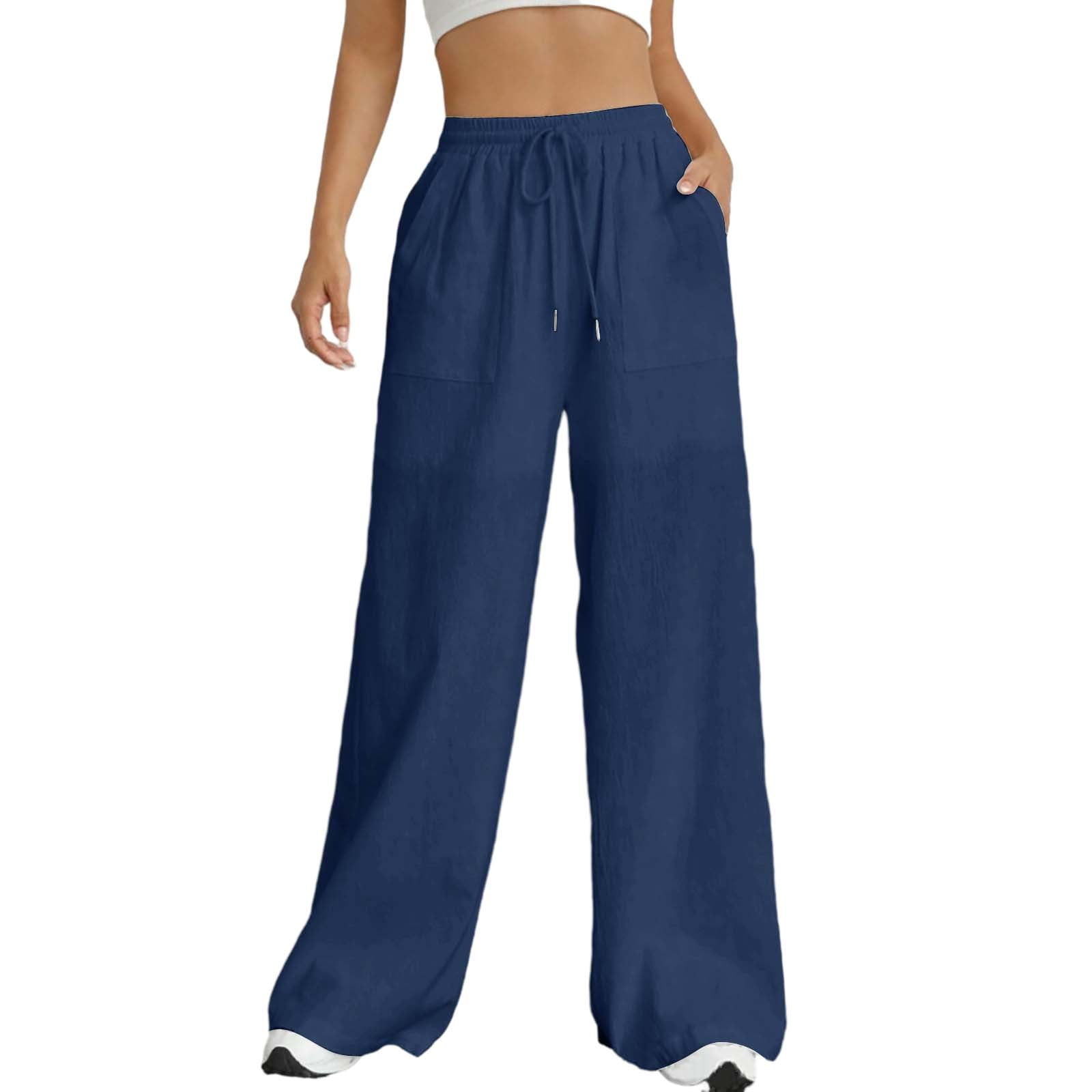 GZWYHT Wide Leg Pants,Palazzo Pants,Women's Elastic Waist Drawstring Casual Pants Straight Leg Lightweight Loose Trousers With Pockets,High Waisted Pants,Pants for Women,Flare Pants,Navy,L - Walmart.com GZWYHT Wide Leg Pants,Palazzo Pants,Women's Elastic Waist Drawstring Casual Pants Straight Leg Lightweight Loose Trousers With Pockets,High Waisted Pants,Pants for Women,Flare Pants,Navy,L - Walmart.com