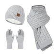 thumbnail image 1 of GZWYHT Winter Beanie Hat Scarf Gloves with Warm Knit Fleece Lined Beanie Hat Womens Hats Women Winter Beanie Warmer Scarf Touchscreen Gloves Set Warmer Neck Thick Knit Skull Set Caps For Women, 1 of 2