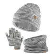 thumbnail image 1 of GZWYHT Winter Gloves Beanie 3 Pieces Kids Winter Hat Glove Scarf Sets Knitted Toddler Cap Touchscreen Mitten Neck Warmer For Boys Girls 5 14 Years Hair Scarf Winter Gloves Dark Gray One Size, 1 of 4