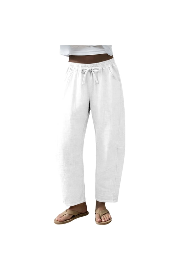 Women’S Barrel Sweatpants,Baggy Sweatpants For Women Lounge Comfy Flowy Sweat Pants Wide Leg Sweatpants Barrel Joggers Women Womens Barrel Pants White L