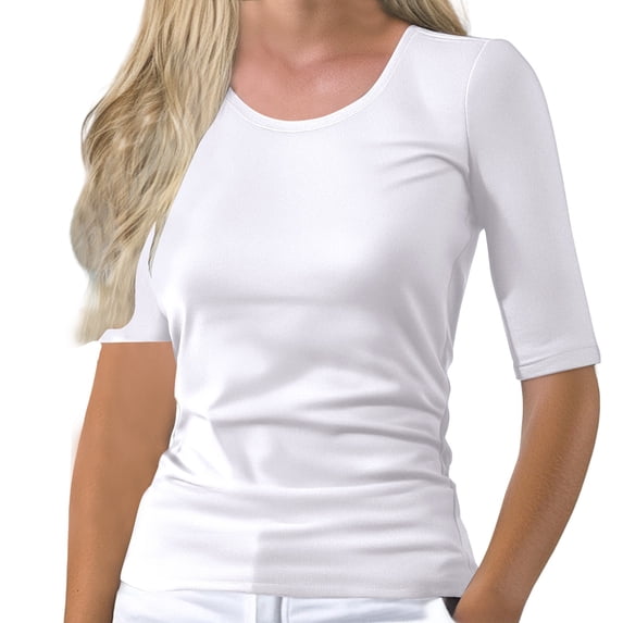 GZWYHT Women'S Summer Boat Neck Tops,Ruched Side Fitted T-Shirt Fitted Compression Summer Trendy Casual Shirts Fitted Double Lined Top Slim Fitted Modal Basic Tee