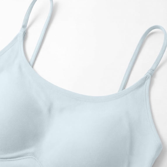 GZWYHT Women's Double Lined Basic Tank Top Adjustable Spaghetti Straps Sleeveless Camisole Shirts Yoga Crop Tops Going Out Cami Shirt Blue XL