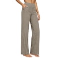 thumbnail image 1 of GZWYHT Womens Cotton Linen Pants，Plus Size Trouser Loose Sweatpants Casual Lounge Yoga Workout Palazzo High Waist Yoga Pants With Pockets Loose Stretch Dress，Blue S, 1 of 7