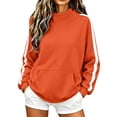 thumbnail image 1 of GZWYHT Womens Mock Neck Sweatshirt Fall Sweatshirts for Women Funnel Neck Sweatshirt Long Sleeve Sweatshirt Oversized Mock Neck Sweatshirt Long Sleeve Turtleneck Tops Orange 3XL, 1 of 6