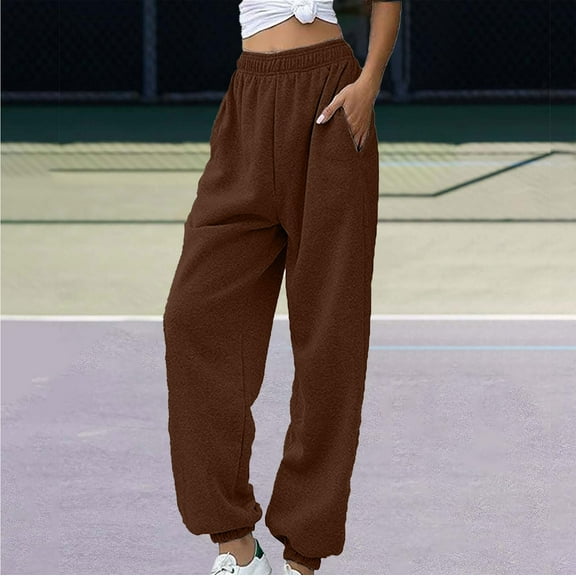 GZWYHT Womens Pants Lounge Pants Women Women's Sweatpants Petite Length Pockets Pants Casual Workout Athletic Joggers Drawstring Waist Sweat Baggy Pants Sweatpants Women A L