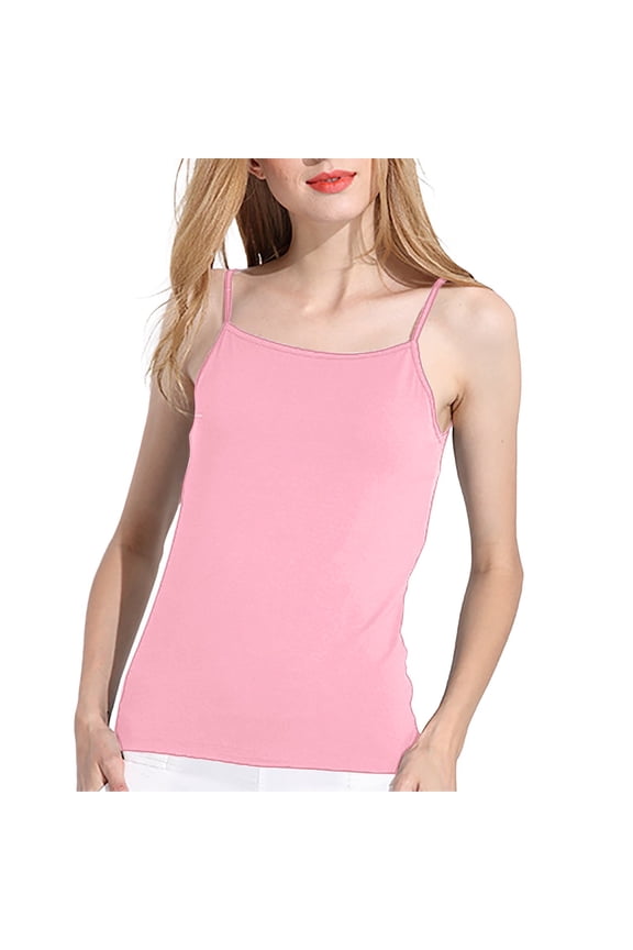 Womens Silk Satin Tank Top,Basic Cami Shirts Womens Camisole Tank Tops White Spaghetti Strap Tank Top Satin Camisole Top For Women Sleeveless Camisole Summer Pink XL