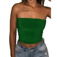 thumbnail image 1 of GZWYHT Womens Tank Tops,Going Out Tops,Women's Chest Wrapped Solid Color Multi Color Strapless Off Shoulder Short Tight Top,Crop Tops,Women's Tanks & Camis,Workout Tops,Sexy Tops, 1 of 3