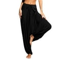 thumbnail image 1 of GZWYHT Yoga Pants Women,Harem Pants,Women Plus Size Solid Color Casual Loose Pants Yoga Pants Women Trousers Harem Pant,High Waisted Pants,Pants for Women,Leather Pants,Black,3XL, 1 of 8