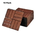 thumbnail image 1 of GZXS 10-Pack Acacia Hardwood Interlocking Deck Tiles, 12"x12" Weather-Resistant Outdoor Flooring for Patio, Porch & Balcony, Tool-Free Snap System, Checker Patterns, Brown, 1 of 9