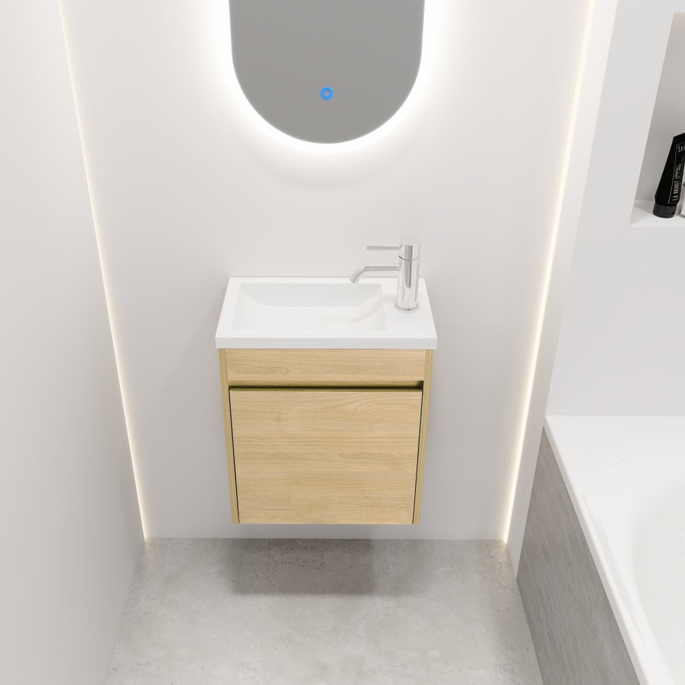 GZXS 16” Small Bathroom Vanity with Sink Combo, Floating Vanity ...