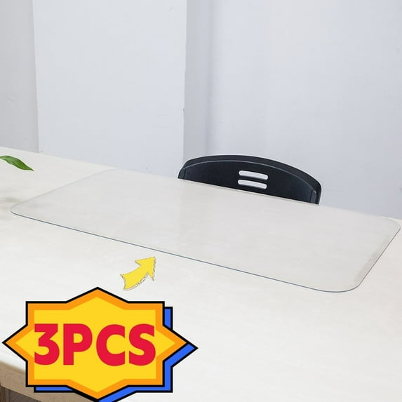 GZXS 2.5mm Thick 20 x 35 Inch Clear Table Cover Protector, Clear Table Protector, Plastic Table Cover, Clear Desk Protector for Writing Desk, Coffee Table, Dining Room Table, 3 Pack