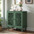 thumbnail image 1 of GZXS 2-Door Storage Cabinet with Adjustable Shelf, 31.5" Retro Sideboard Accent Cupboard with Solid Wood Legs, for Kitchen, Dining Room & Entryway (Antique Green), 1 of 8