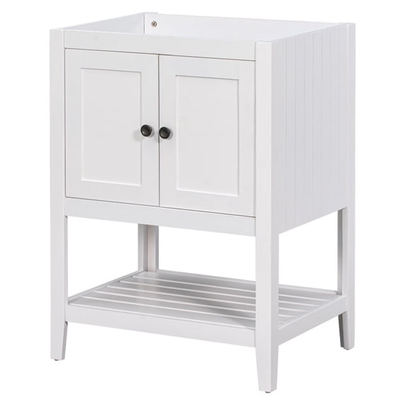 GZXS 24 Inch Bathroom Vanity Base, White Bathroom Cabinet, Small Bath Vanity Base with 2 Closing Doors,1 Shelf